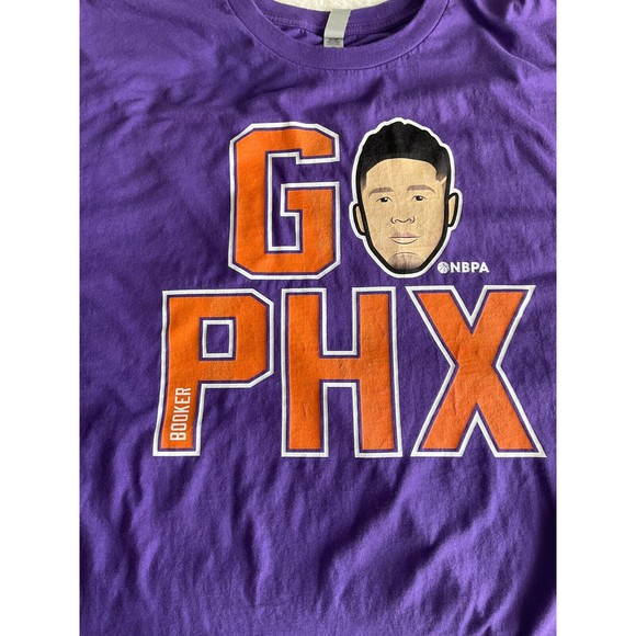 Next Level Devin Booker GO PHX Purple Shirt Size 2XL Phoenix Suns. - Picture 4 of 6